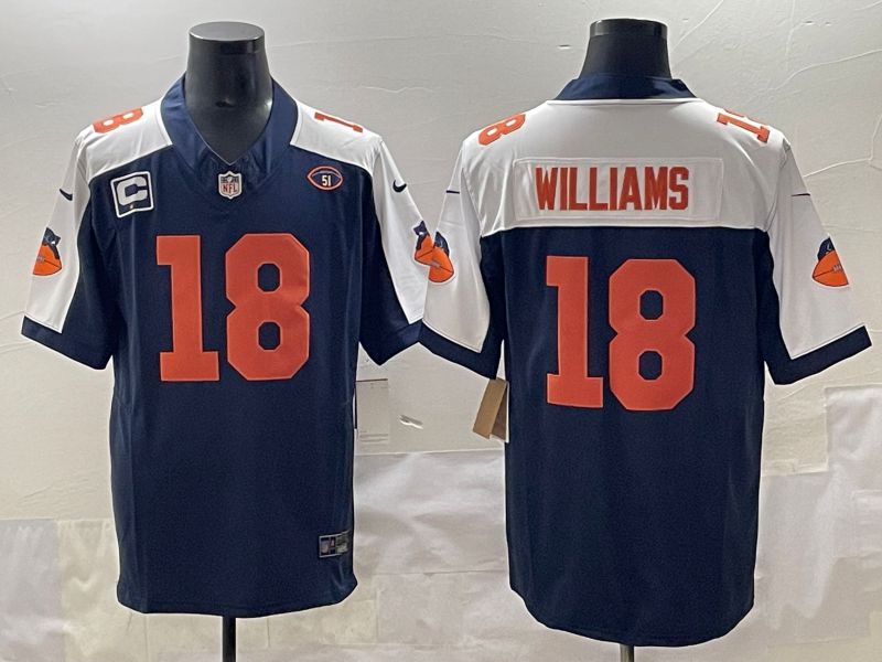Men 2026 Chicago Bears #18 Williams Blue 4th generations Nike Limited NFL Jersey 024